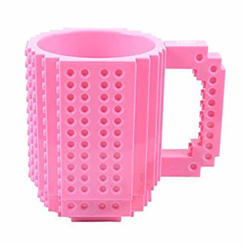 IndieBrick build-on brick cup coffee mug compatible with Lego Building  Blocks (Gray)