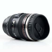 Coffee Mug - Camera Lens Travel Thermos - Stainless Steel Insulated Cup with Easy Clean Lid