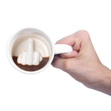 White Middle Finger Style Novelty Coffee Mug